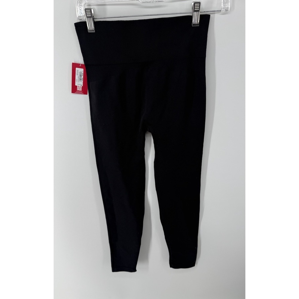 Women's Spanx High Waisted Long Length Black Shaper Seamless Leggings Medium